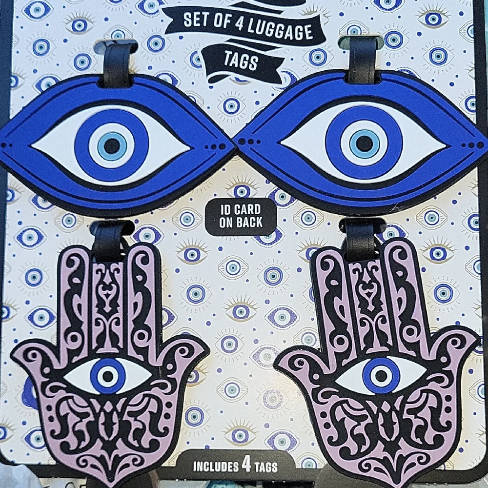 Evil Eye and hamsa Luggage Tags Set